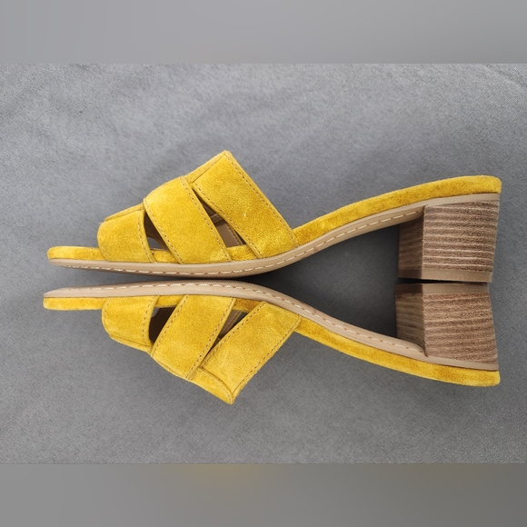 Marc Fisher LTD Debora Round Toe Women's Shoes/Heels Yellow Suede Size 8 - Picture 6 of 8